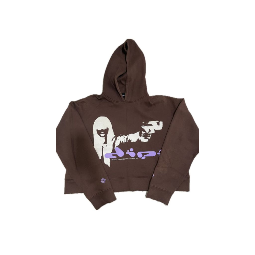 SLOWANDLY CROP HOODIE OVERSIZE