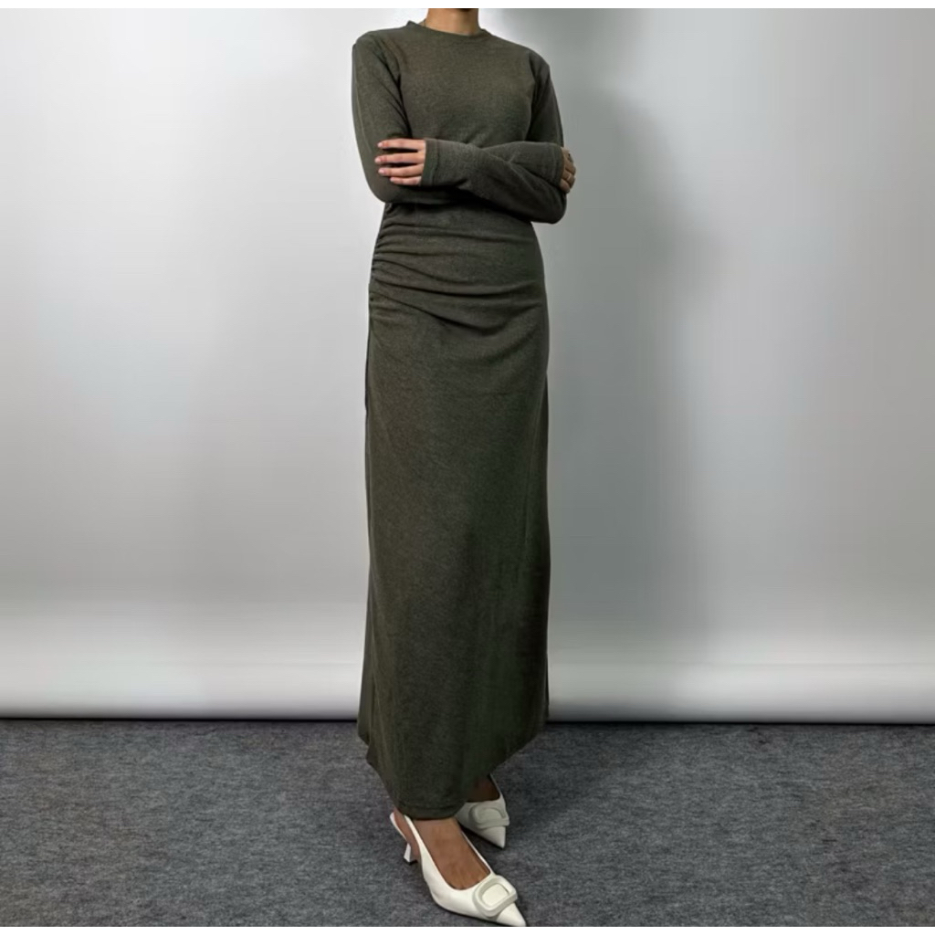 PUFF IT UP DRESS MISTY GREEN