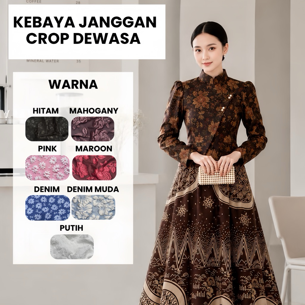 KEBAYA JANGGAN FUKURO CROP DEWASA KEBAYA WISUDA KEKINIAN MODERN