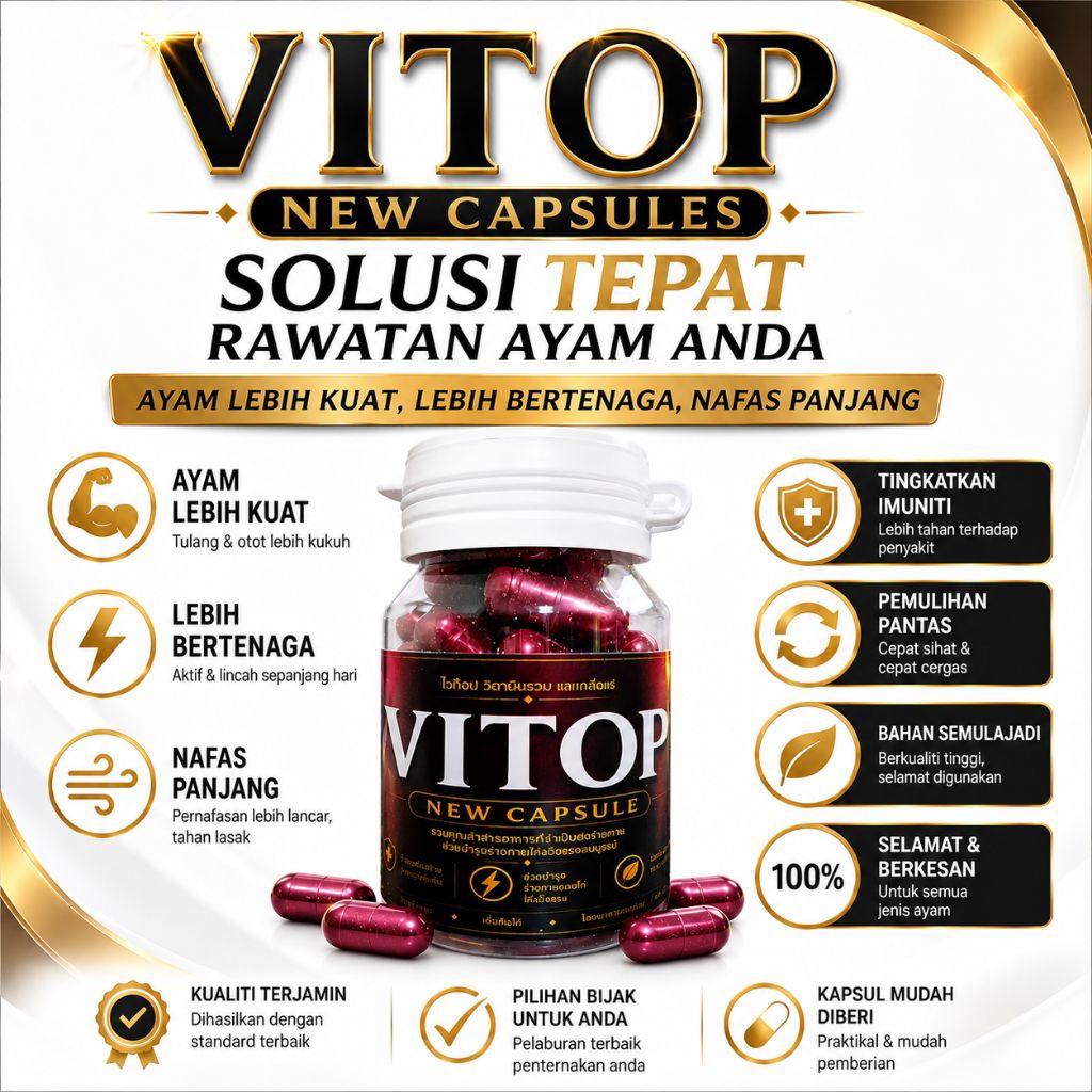 VITOP ISI 50 MULTIVITAMIN PENAMBAH STAMINA VITOP NEW CAPSULES ORIGINAL THAILAND DOPING ENERGI VITOP 