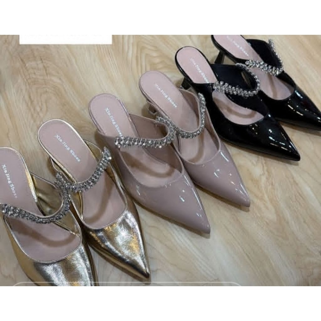 Heels pesta swarovski nb/Heels party glossy nb/heels party mewah nb/sandal pesta mewah glossy nb
