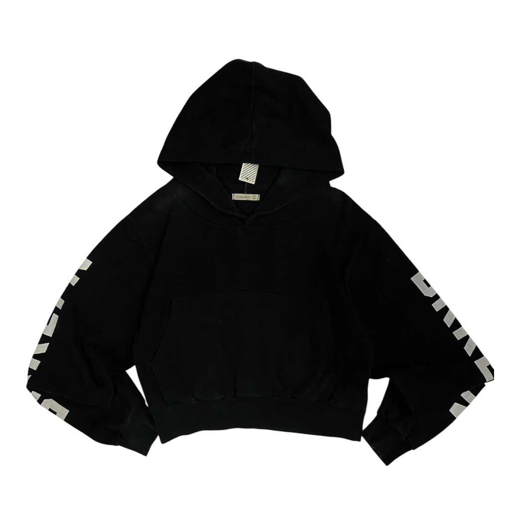Hoodie Crop BRKLYN Spellout Sweeater Hoodie Women