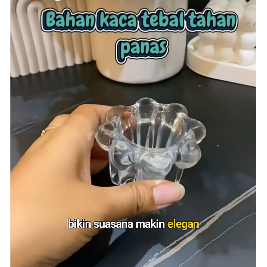 Tempat Lilin Kaca / Vas kaca bunga kecil