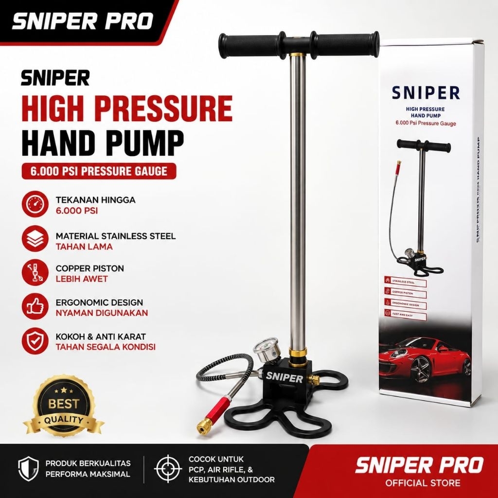 POMPA PCP SNIPER 3 STAGE 6000 PSI, POMPA SNIPER 6000PSI KAKI KUPU KUPU,POMPA SNIPER 100%