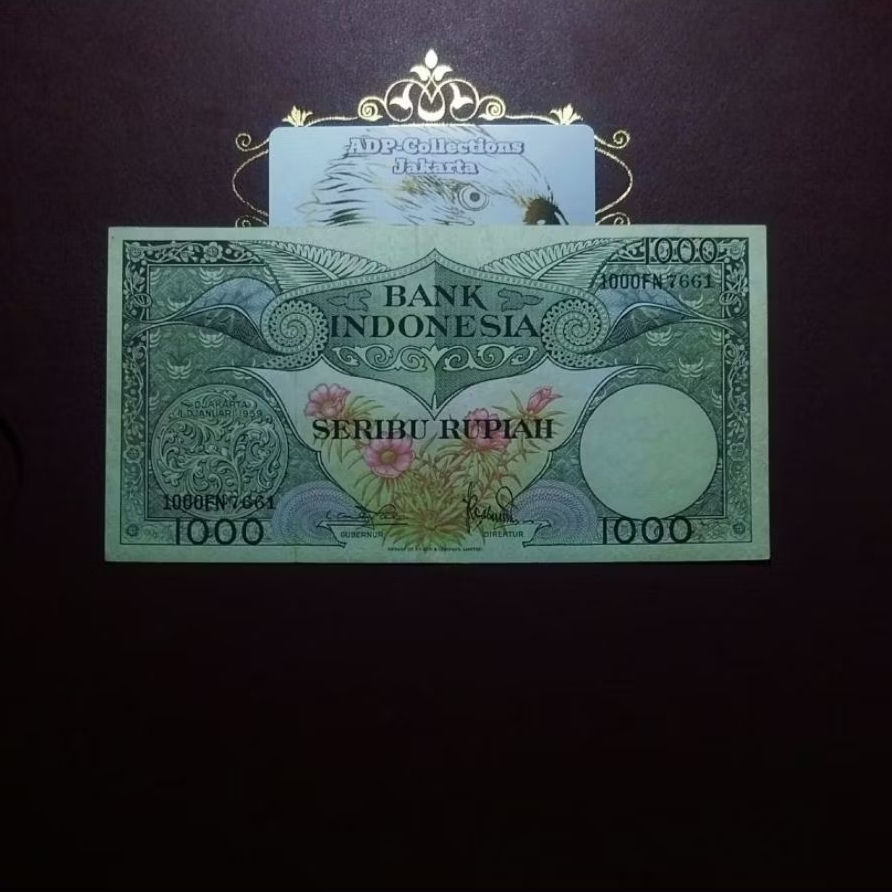 Uang Kuno 1000 Rupiah Seri Bunga TDLR