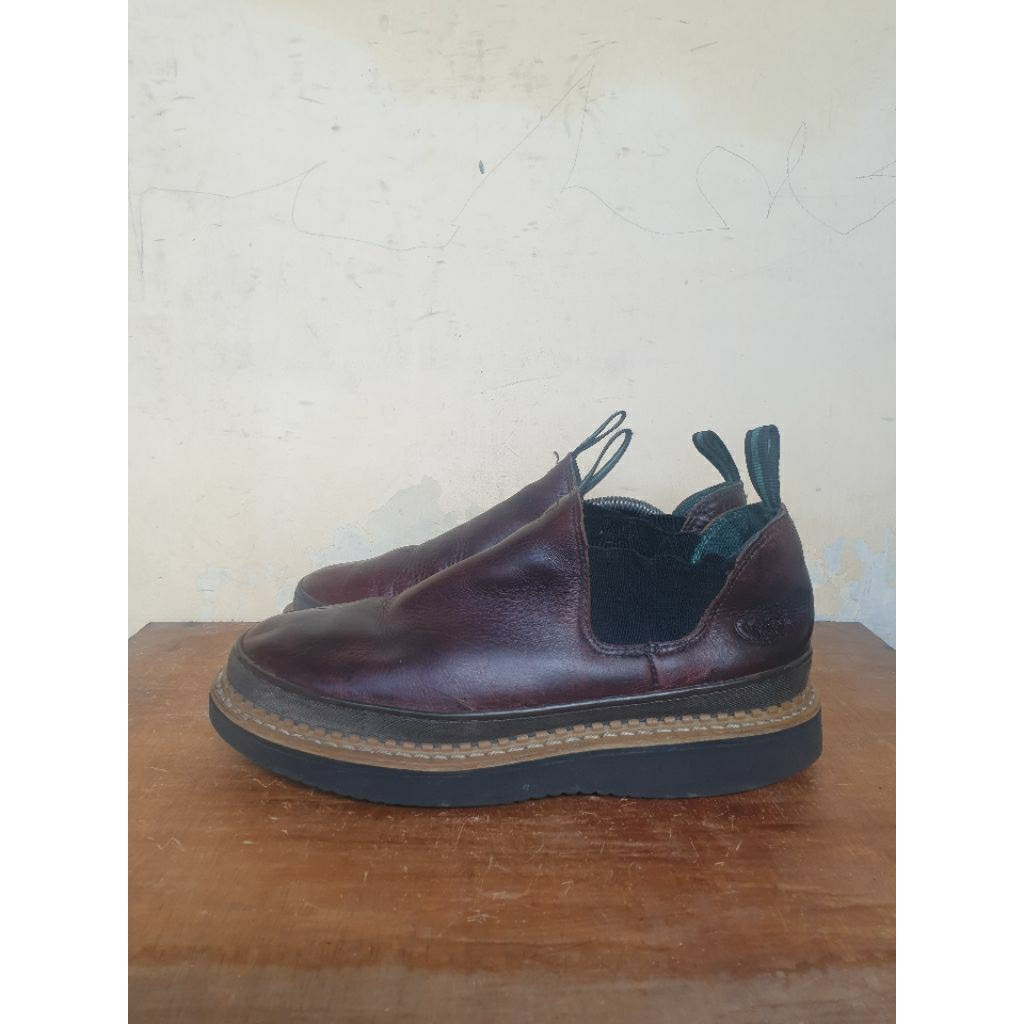 Sepatu Boots Georgia Boot Brown Vintage Leather Slip On Size 44