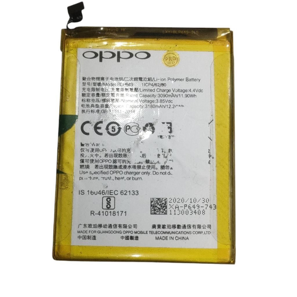 BATRAI SEKEN KW MANTAP OPPO A83 BLP649 ASLI ORI COPOTAN