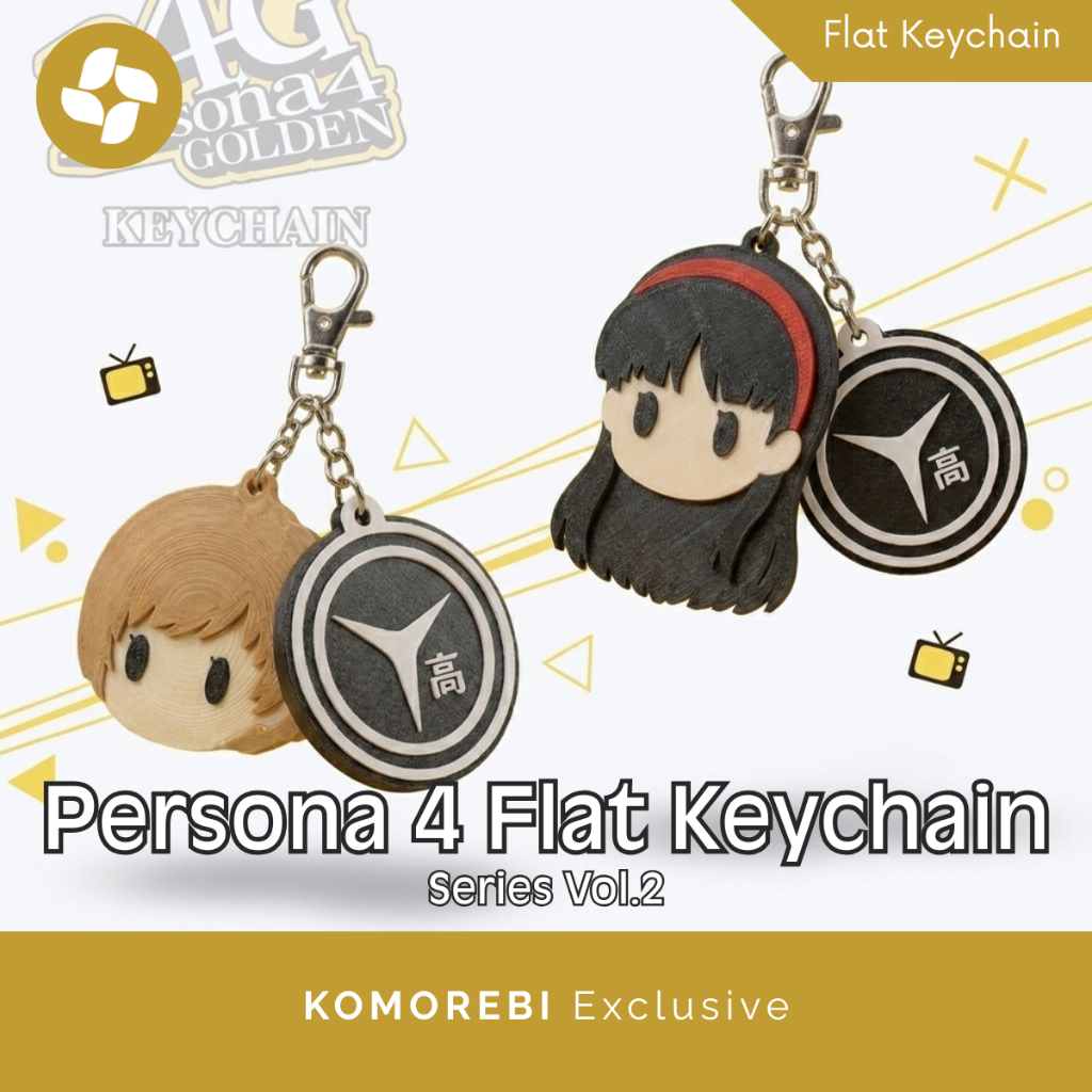 Keychain Persona 4 Golden P4G Flat Series Vol 2 Gantungan Kunci Anime Yukiko Amagi Chie Satonaka Yas