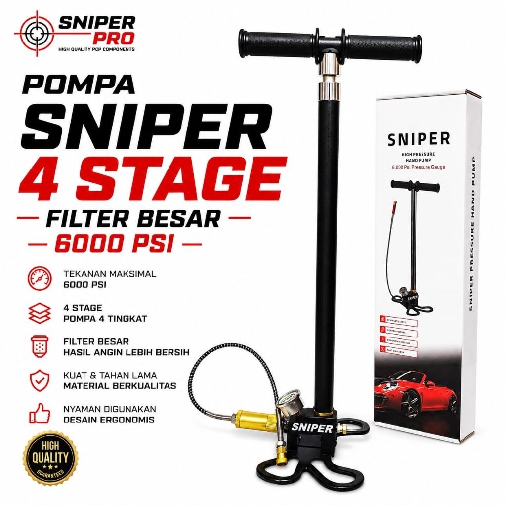 POMPA PCP SNIPER 4 STAGE, POMPA 4 STAGE SNIPER 6000 PSI,POMPA PCP SNIPER 4 STAGE,ORI IMPORT