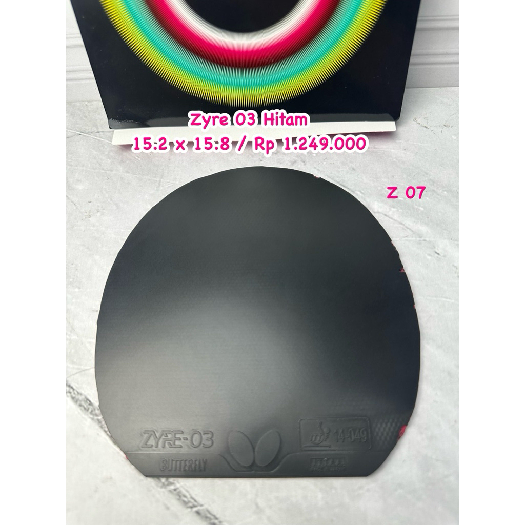 SECOND KARET BET BAT BAD PINGPONG TENIS MEJA ZYRE 03 WARNA HITAM