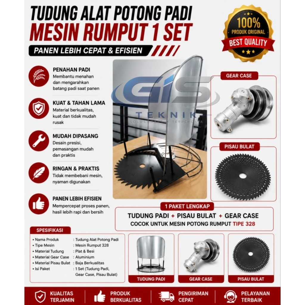 Tudung Alat Potong Padi Mesin Rumput 1set
