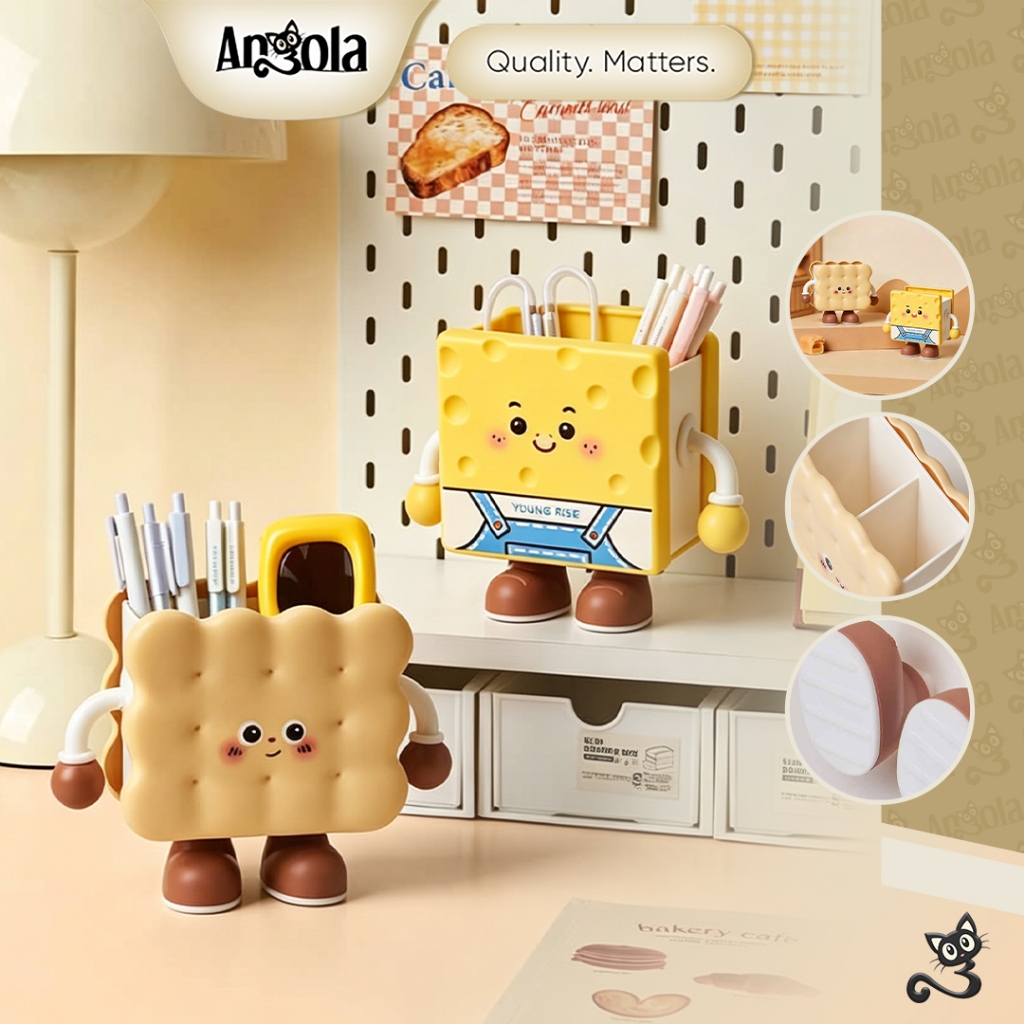 ANGOLA Kotak Pensil Meja C43A Desk Organizer / Tempat Alat Tulis / Kotak Pensil Multifungsi/ Tempat Pensil Lucu