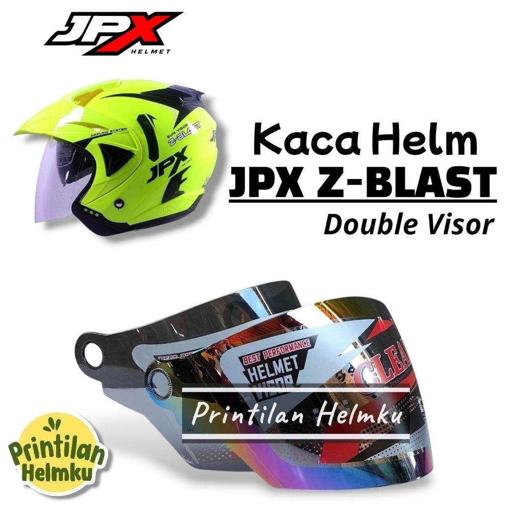PRINTILANHELMKU Kaca Helm JPX Z BLAST Visor Helmet Jpx Z Blast Warna Bening Hitam Pelangi