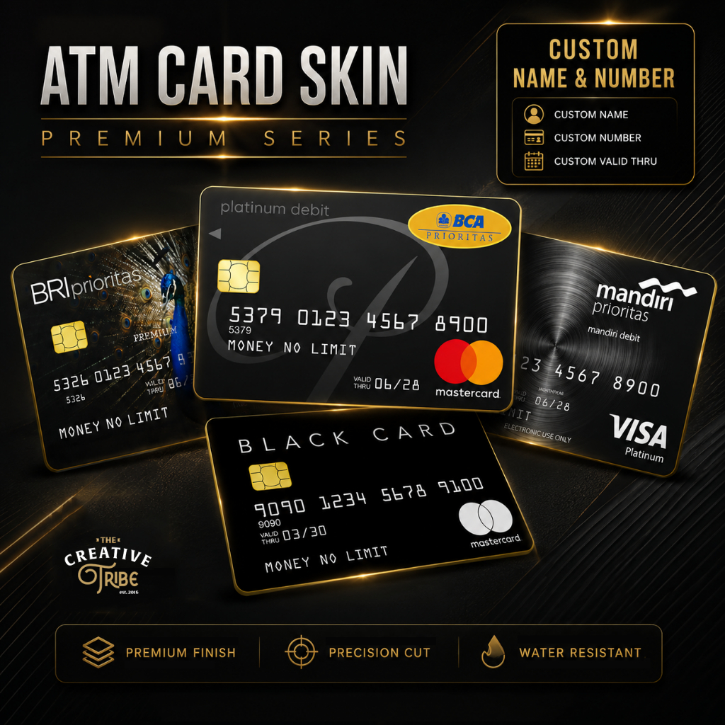 Card Skin Prioritas Series | Custom ATM, Debit, E-Toll & Access Card BCA Mandiri BRI Black AMEX