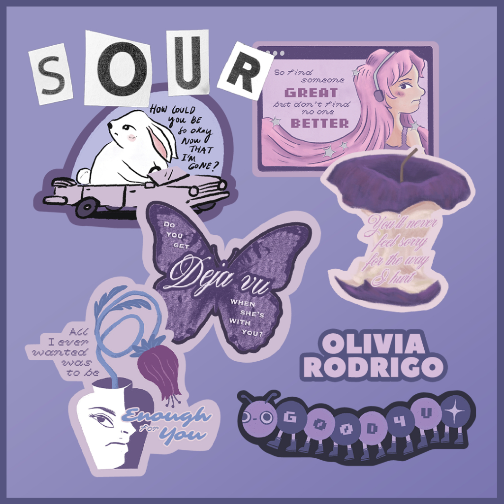 Sticker Olivia Rodrigo Dejavu Sour Sticker Aesthetic