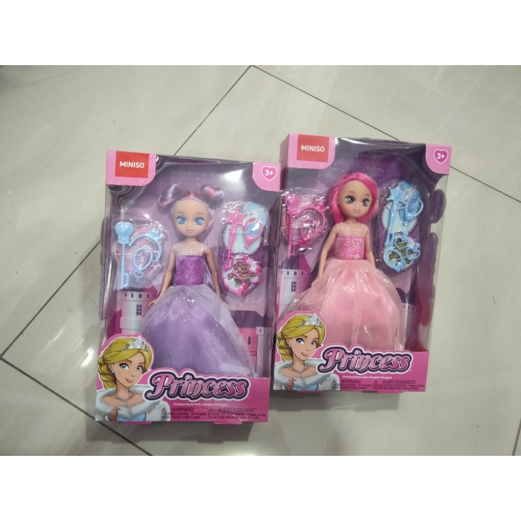 Miniso Cute Face Doll - Princess Dress/Boneka Barbie Lucu Imut