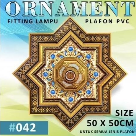 Ornamen Lampu Plafon PVC Ukuran 50x50cm