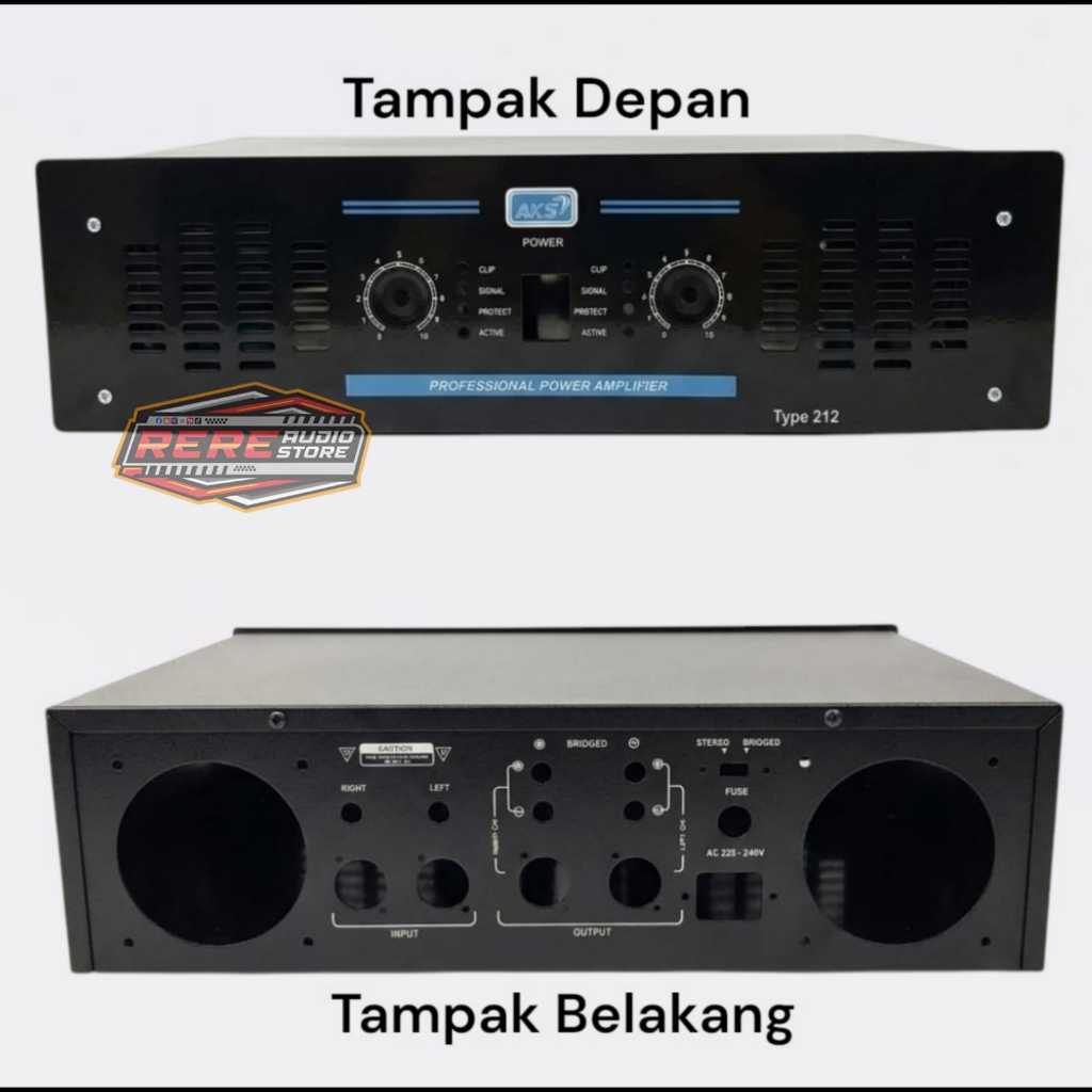 Box Power Amplifier 212 / Box Power 2 Chanel Bahan Plat Besi Tebal