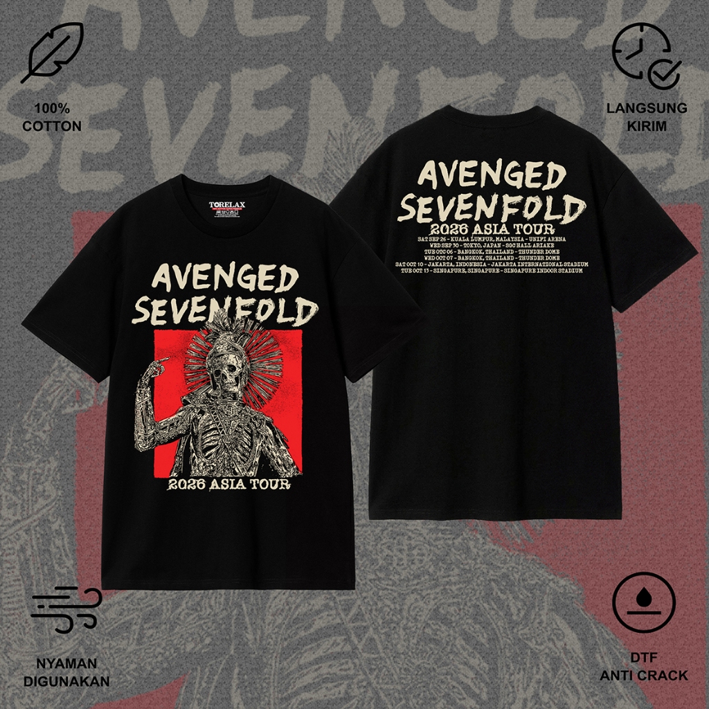 Kaos Avenged Sevenfold Tour Asia 2026