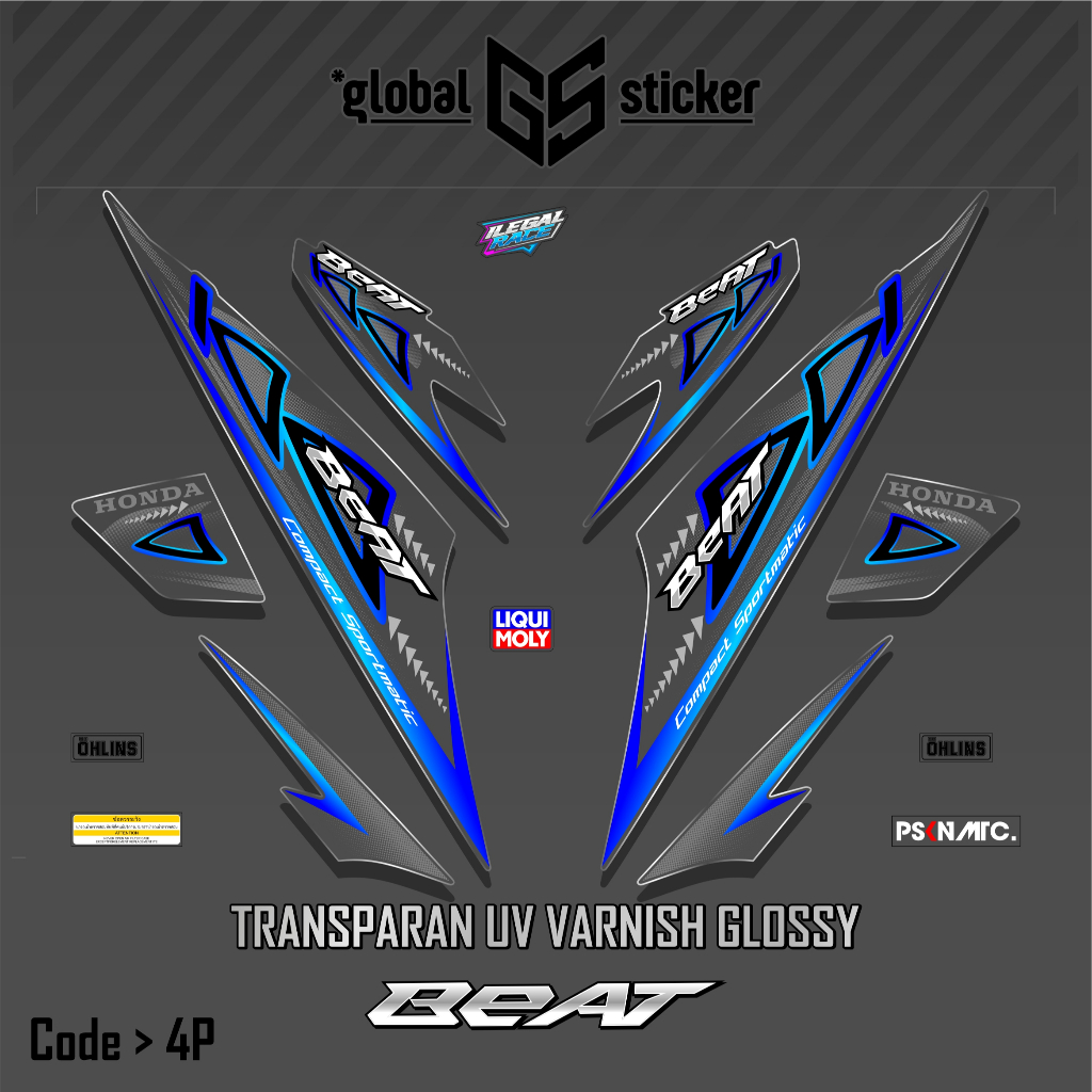 STRIPING UV TRANSPARAN HONDA BEAT KARBU/STICKER GLOSSY/STICKER MOTOR/MODIFIKASI/HONDA BEAT KARBU 4/ 