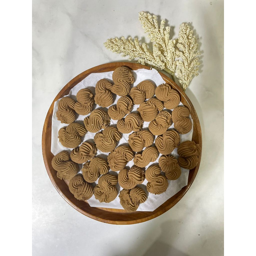 semprit cokelat 250gr - sagu coklat - kue sagu semprit rasa cokelat - kue lebaran - kue semprit sagu
