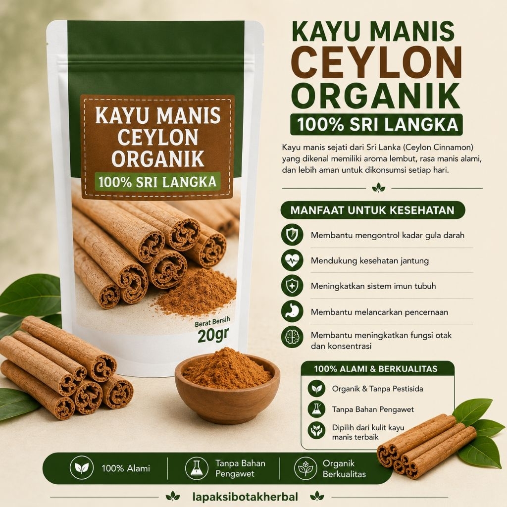 ASLI CINNAMON CEYLON / KAYU MANIS CEYLON 20GR