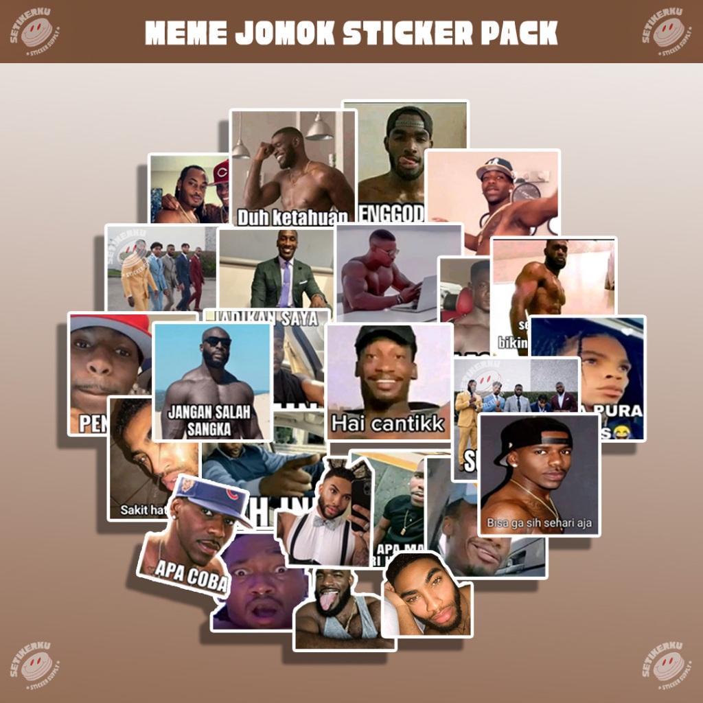 25pcs MEME JOMOK Sticker Pack | stiker meme jomok aesthetic