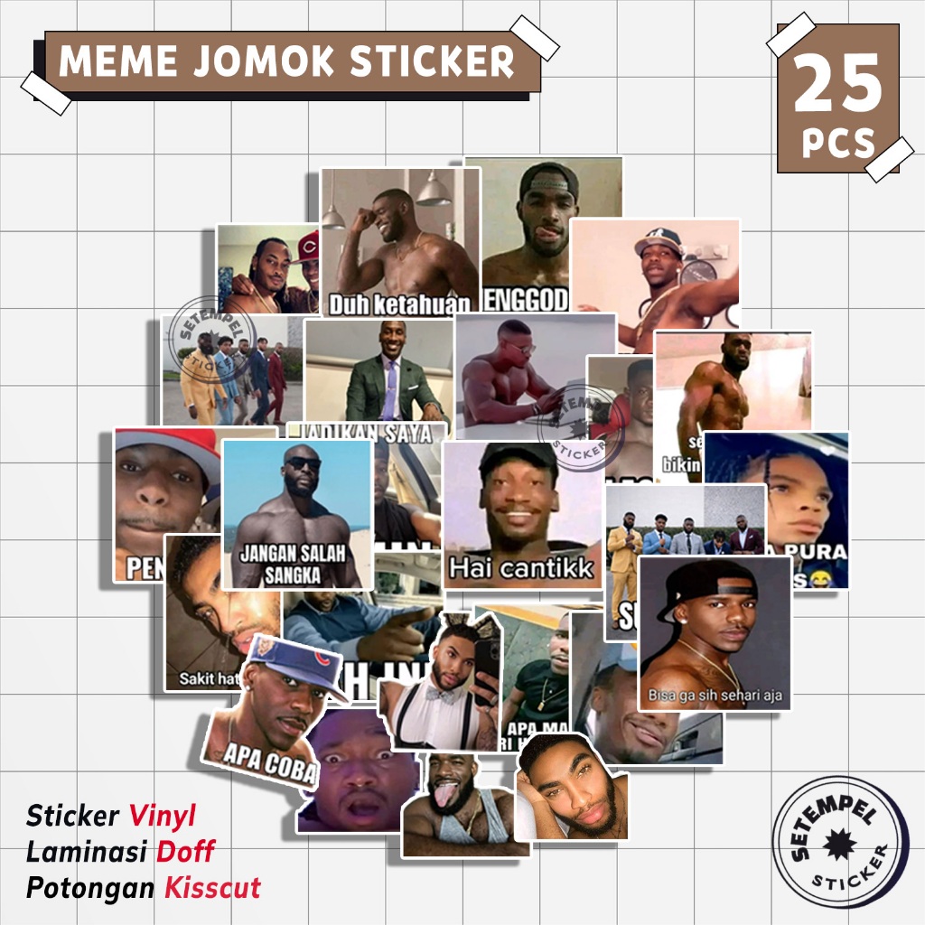 MEME JOMOK Sticker Pack 25pcs | stiker meme jomok vinyl tahan air