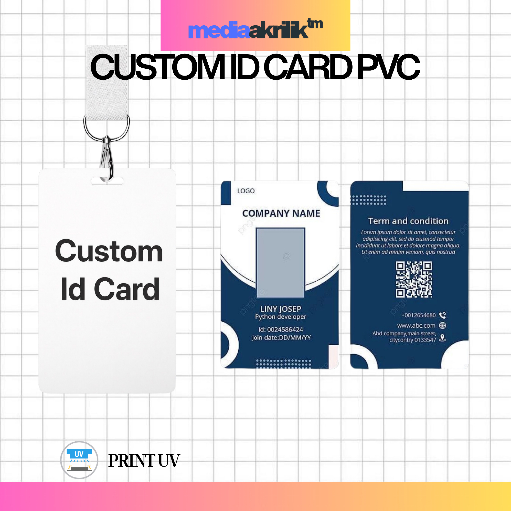 Custom Id Card PVC Print Uv Hasil Bagus Berkualitas