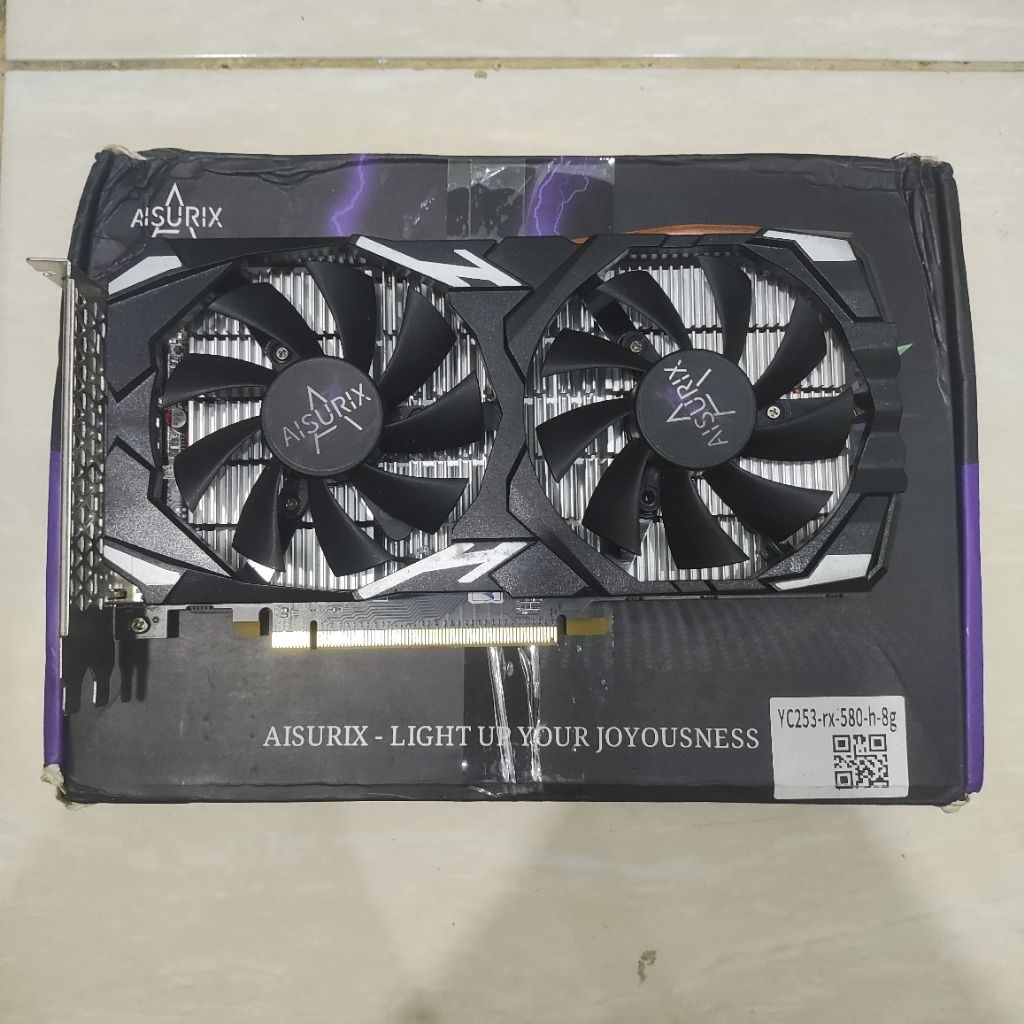 RX 580 8GB Aisurix 2048SP Fullset Dus Normal Siap Pakai