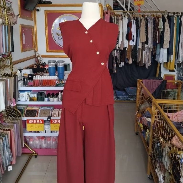 Vanesha Set Celana Dan Vest // Setelan Knit Premium // Vest Set Celana // Setelan Remaja Kekinian