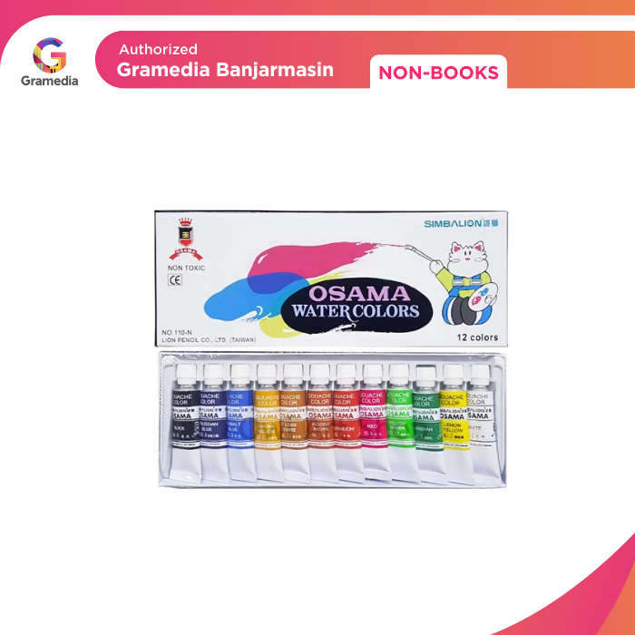Gramedia Banjarmasin - Simbalion Water Color 12 Paper Case 110n/120 5cc