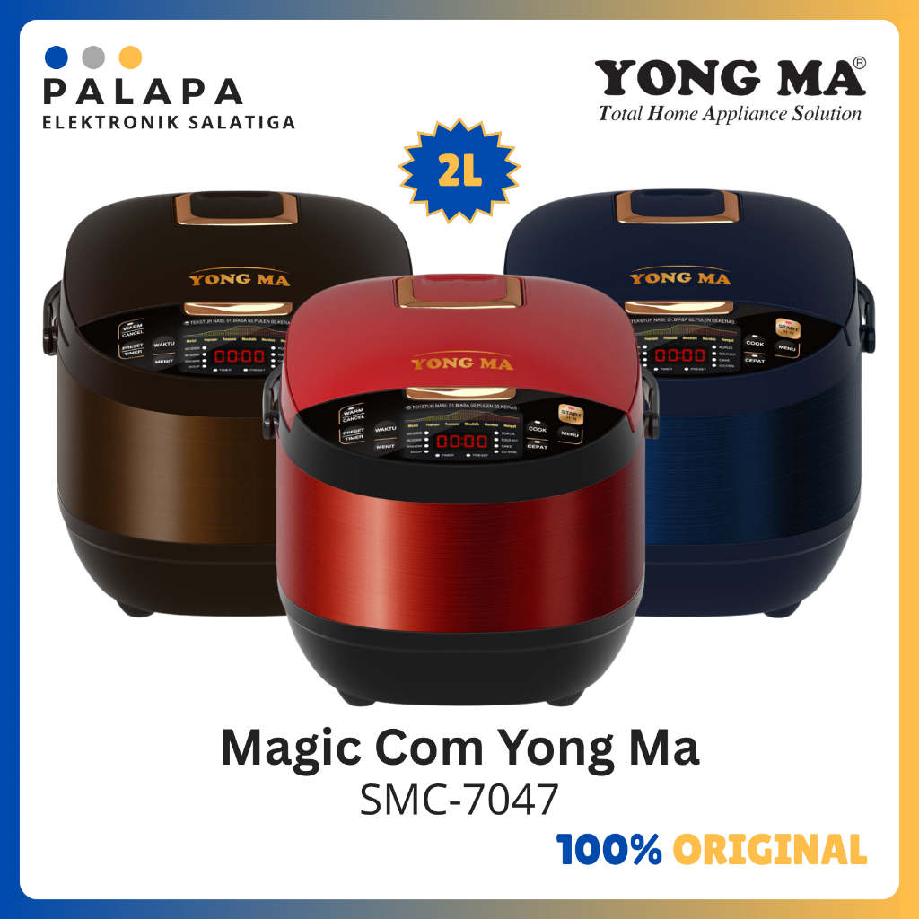 Magic Com Digital Yong Ma SMC-7047 Upgrade 2L - Gold Ceramic Bowl | 10 Menu Masak | 3D Heating | Nav