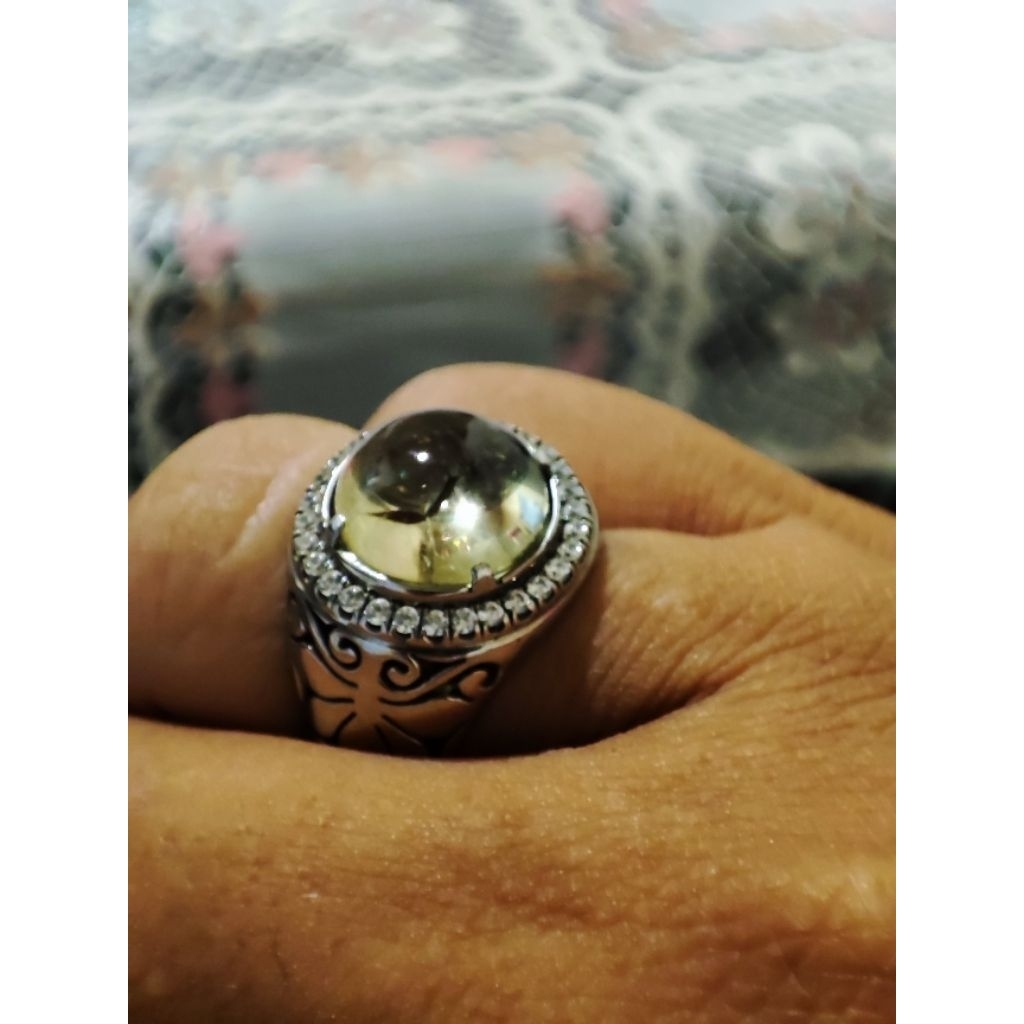 BATU KECUBUNG GOLDEN /  QUARTZ PLATINA SILVER ANTIK