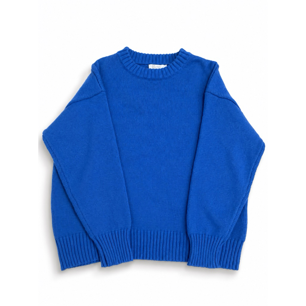Preloved Sweater Rajut Biru Elektrik