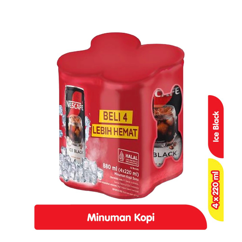 Nescafe Minuman Es Kopi Hitam 4 x 220ml