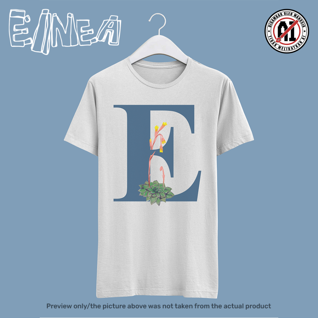 Floral Monogram T-shirt by EINEA | Echeveria elegans