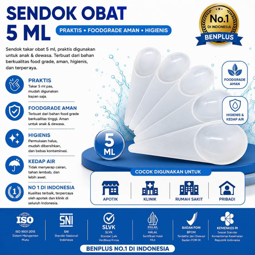 Sendok takar sirup 5 ml 50pcs putih