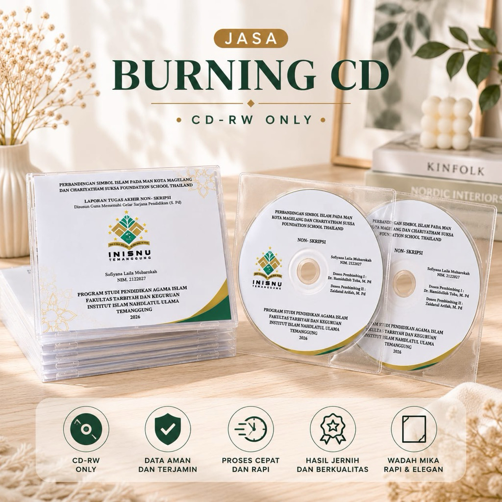 Burning CD Skripsi Lengkap | CD-RW + Cover + Wadah Mika