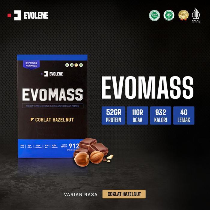 EVOMASS Gainer 912 gram 2lbs Coklat Hazelnut