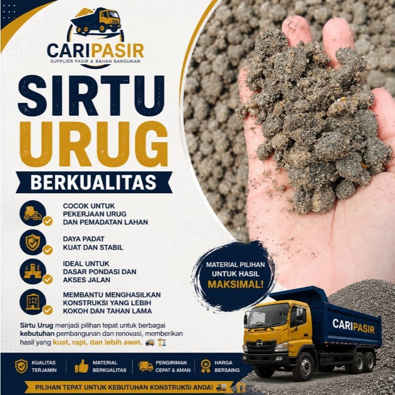 Pasir Urug  Sirtu urug Berkualitas 1 TRUK ( 6 m3 )  Sejabodetabek