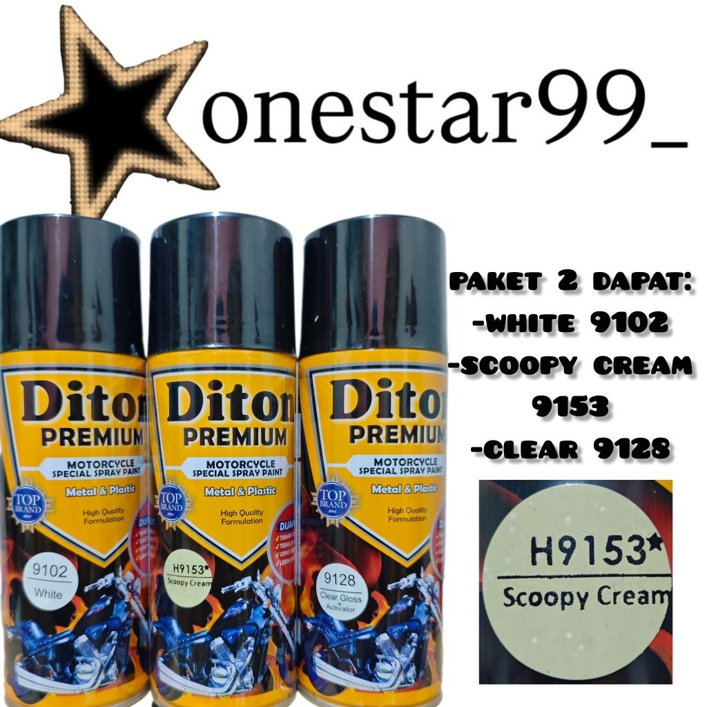 Pilok Pilox Pylox Cat Diton Premium Paket 3 Kaleng Scoopy Cream H 9153 White 9102 Primer Grey 9120 C