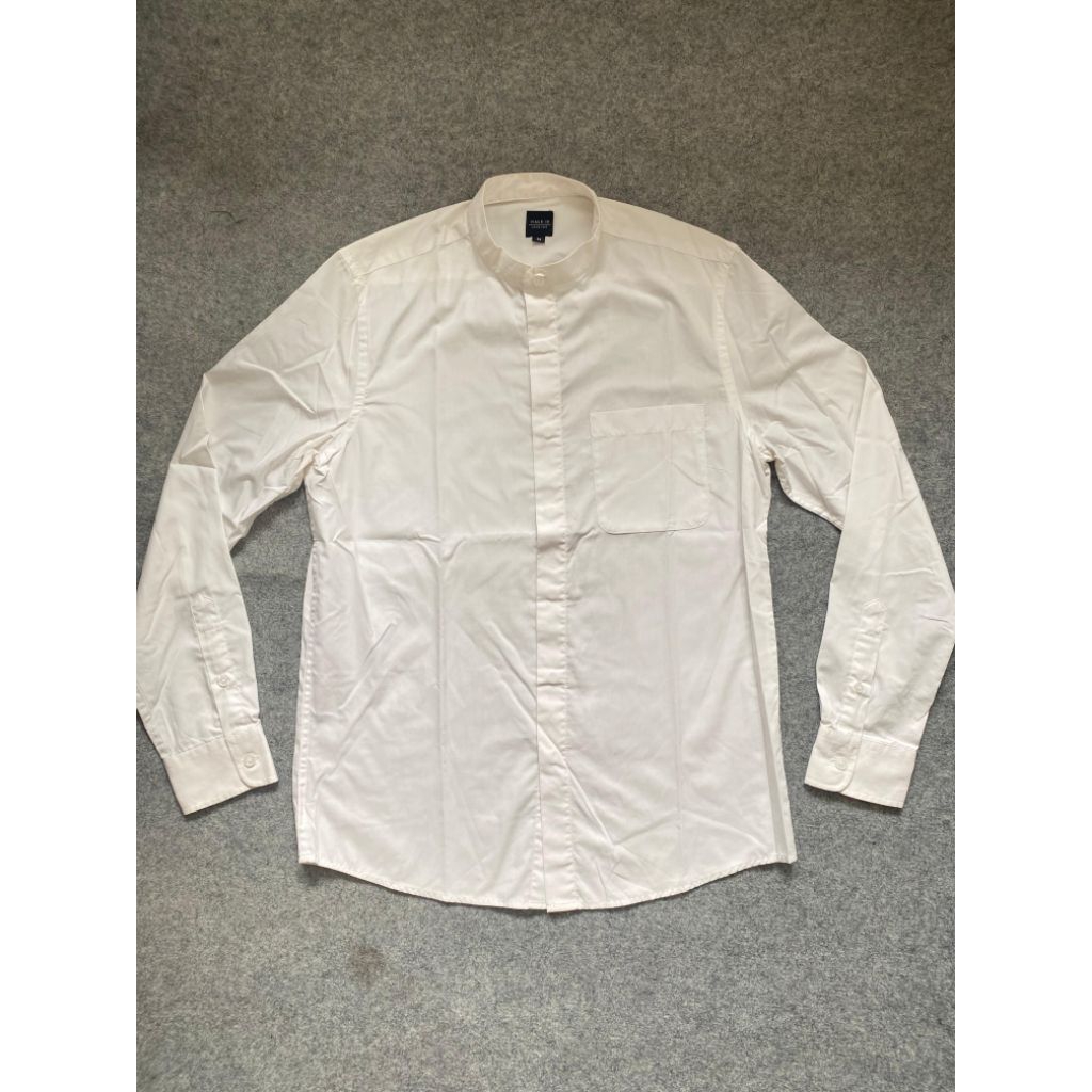 Heymale - Argo Concealed Placket Long Sleeve Kemeja Lengan Panjang Pria Sanghai Neck