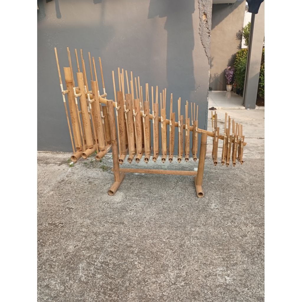 angklung 18 nada, angklung bambu standar