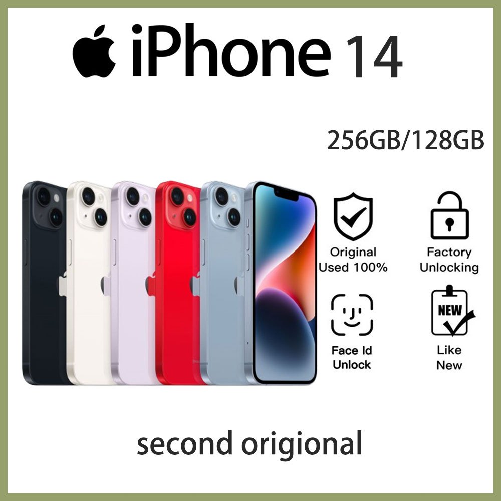 HP APPLE IPhone14/ 128GB/ Mulus 99-100%  WIFI ONLY Original SECOND INTER FULLSET