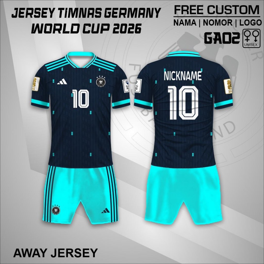 Jersey setelan timnas jerman 2026 home away free custom