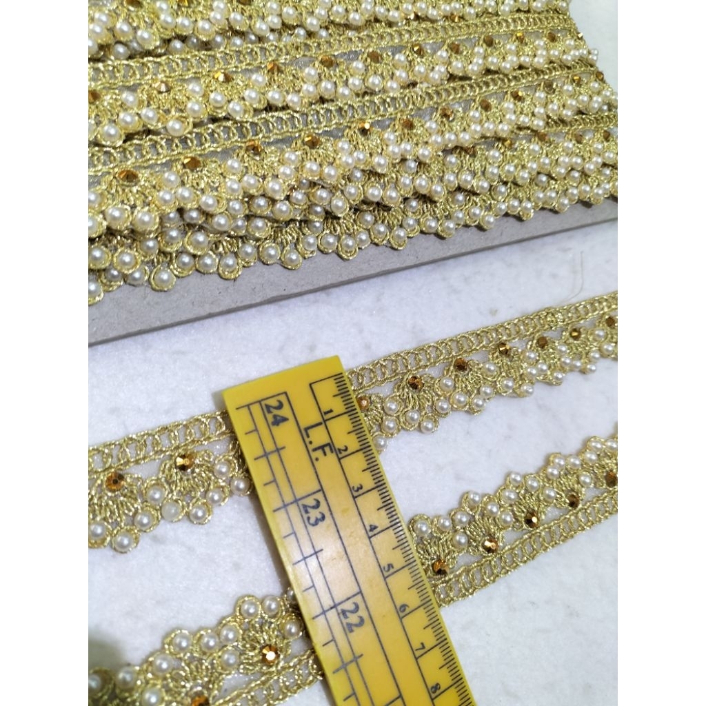 Renda india mutiara lebar 2,3cm