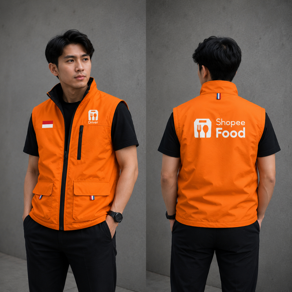TERMURAH !!! Rompi Outdoor Shopee Food, Rompi Kasual Shopee Food, Rompi Motor Shopee Food