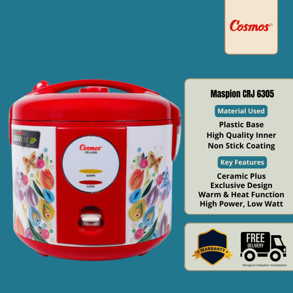 RICE COOKER COSMOS - RICE COOKER 2L COSMOS - CRJ 6305 - COSMOS