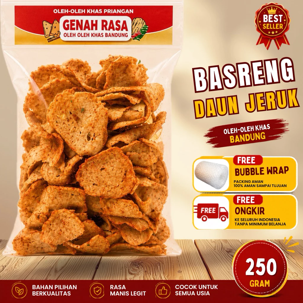 Basreng Pedas Daun Jeruk 250 g & 500 g